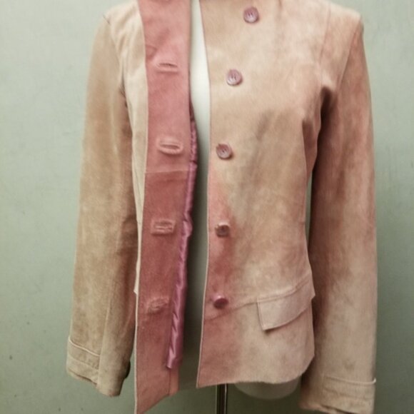 So Blue 100% Suede pink jacket women's size XS ( O24) - Picture 7 of 7